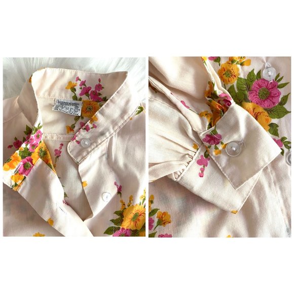 * SOLD *Vintage 1970s Floral Shirt - Picture 4 of 4